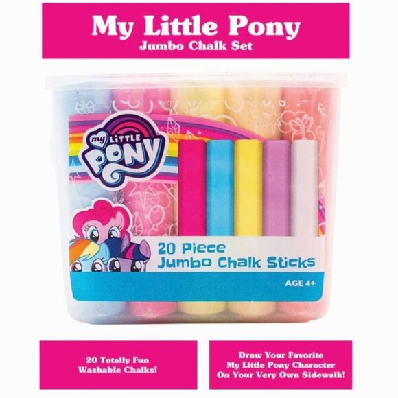 My Little Pony Jumbo Sidewalk Chalk Sticks in Storage Tub 20 Piece Multicolor - Picture 3 of 15